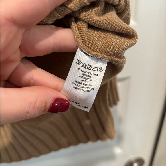 French Connection Camel V-Neck Sweater - Picture 3 of 3